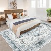 9x12 Vintage Area Rug, Machine Washable, Low Pile, Non-Slip, Stain-Resistant, Kids Room/Playroom/Living Room Accent Carpet, Green - 3 of 4