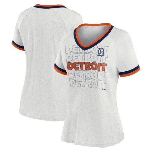 Mlb Detroit Tigers Women's Short Sleeve V-neck Fashion T-shirt - L : Target