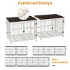 Artloge Heavy Duty Metal Pet Kennel Cage Durable Dog Crate Wooden Tabletop End Side Table with Removable Tray & 3 Lockable Doors for Dogs Furniture - 4 of 4