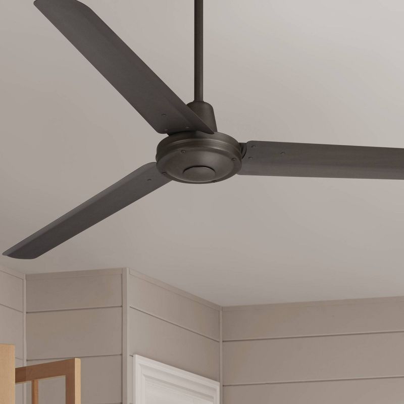 60" Casa Vieja Turbina DC Modern Industrial Indoor Outdoor Ceiling Fan with Remote Control Oil Rubbed Bronze Damp Rated for Patio Exterior House Porch, 3 of 11