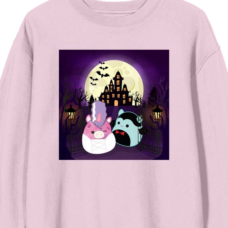 Squishmallows Halloween Forest and Moon Adult Pink Crew Neck Sweatshirt, 2 of 3