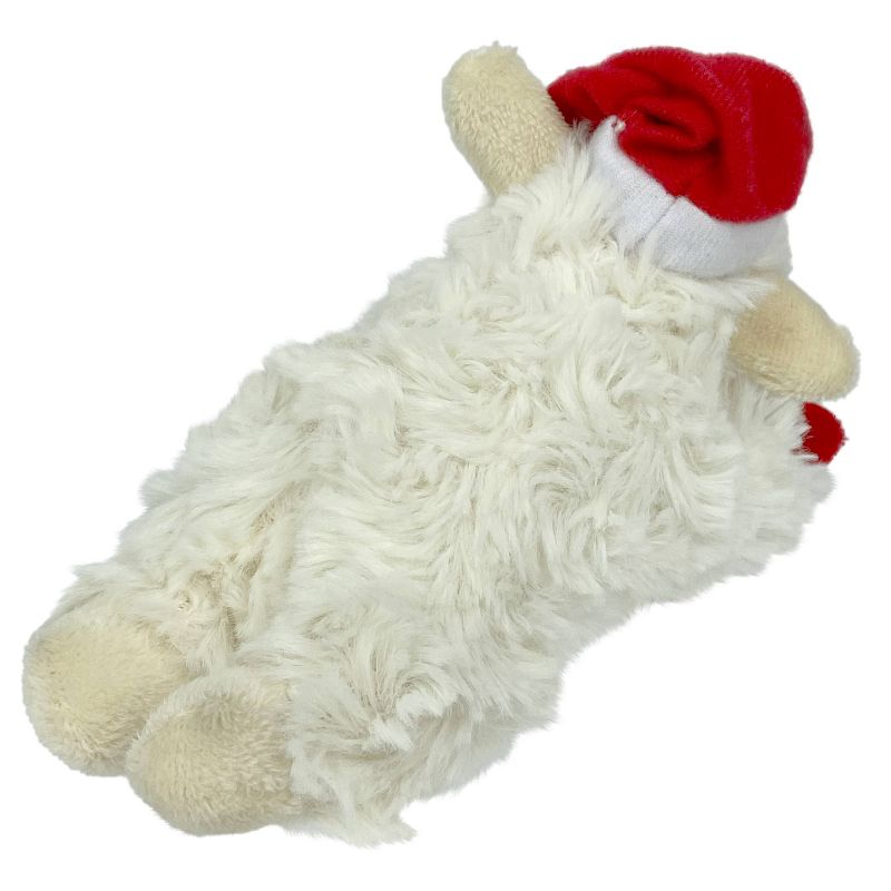 Multipet 6&#34; Christmas Lamb Chop with Santa Hat Dog Toy, 3 of 6