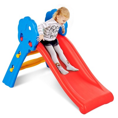 Foldable Freestanding Toddler Kids Slide Climber Basketball Hoop Indoor Outdoor 