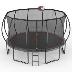 Okak 12/14/16FT Pumpkin Shape Outdoor Trampoline with UV-Protection, Toddler Trampoline with Protective Net and Galvanized Legs for Garden, Patio - 1 of 4