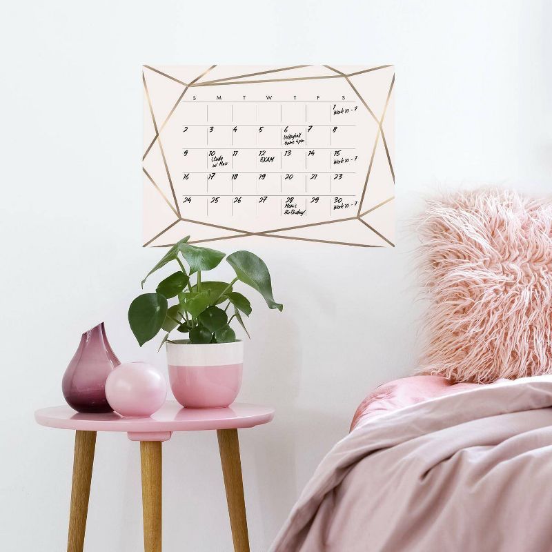 Blush Beauty Dry Erase Calendar Peel and Stick Giant Wall Decal Pink/Gold - RoomMates, 4 of 6