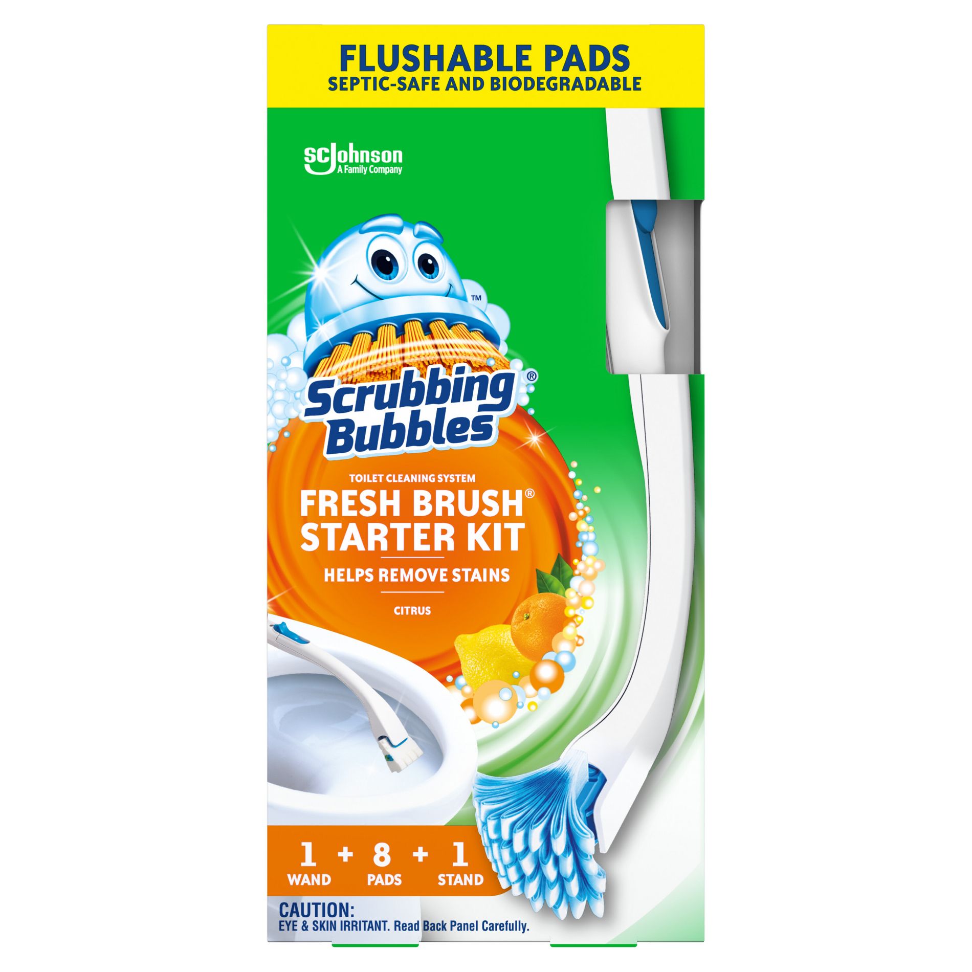 Scrubbing Bubbles Fresh Brush Toilet Bowl Cleaner Starter Kit - Citrus - 8ct