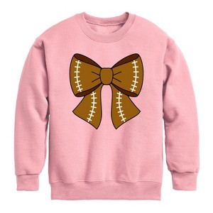 Boys' - Instant Message - Football Bow Graphic Long Sleeve Fleece Sweatshirt - 1 of 4