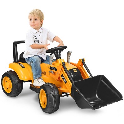 Infans Kids Ride On Excavator Digger 6V Battery Powered Tractor w/Digging Bucket Yellow