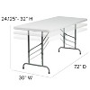 Flash Furniture 6-Foot Height Adjustable Granite White Plastic Folding Table - 4 of 4