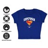 Women's Superman 2025 College New Logo Cap Sleeve Baby Rib Crop Top - 4 of 4