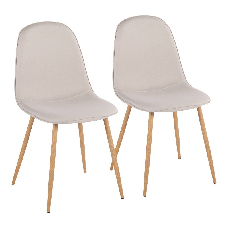 Set of 2 Pebble Metal/Polyester Dining Chairs - LumiSource, 1 of 12