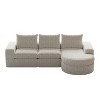 Curved Chenille Sectional Sofa with Chaise, L-Shaped Modular Couch with Deep Cushions and Neck Support Pillows for Living Room and Bedroom - 2 of 4