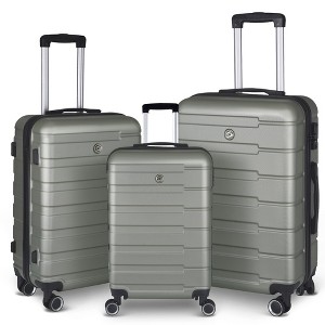 3 Piece Hardshell Luggage Suitcase Sets Hardside Carryon Luggage Set With 360 Degree Spinner Wheels For Travel (20"/24"/28") - 1 of 4