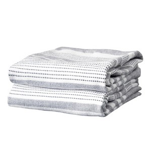 T-fal Dual Terry Stripe Kitchen Towel  2 Piece Set - 1 of 4