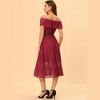 INSPIRE CHIC Women's Off-Shoulder Ruffled Short Sleeve High Waist Party Boho Floral Lace Midi Dress - 4 of 4