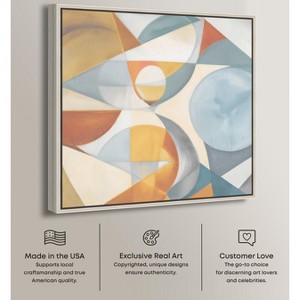 Art Remedy Saturated Geos Boho Neutral Abstract Wall Art Framed - 1 of 4