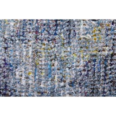 Handmade Tufted Wool-Viscose Blend Blue Rectangular Area Rug