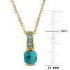 EVERLY JEWELRY | Yellow Plated Sterling Silver 1 1/3ct TGW Composite Light Blue Turquoise and Blue Cubic Zirconia drop Pendant with Chain, 18 inc - 2 of 4