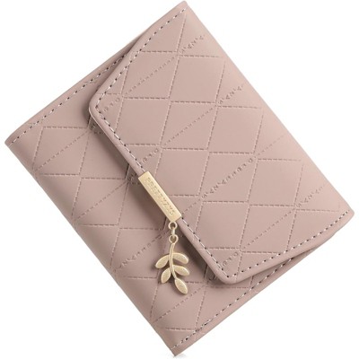 FATMOON Small Wallet for Women Leather RFID Blocking Card Holder Easy-to-Use Bifold with Zipper Coin Pocket & ID Window