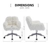SKRAN Faux Fur Home Office Chair, Vanity Chair, Furry Makeup Chairs with Rolling Wheels Armrest for Living Room Bedroom Office and Vanity - 3 of 4