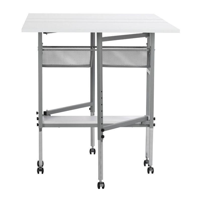 Sew Ready Adjustable Height Hobby and Craft Table with Drawers Silver/White - Studio Designs, 6 of 10