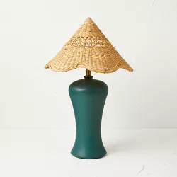 Ceramic Table Lamp with Tapered Shade Green (Includes LED Light Bulb) - Opalhouse™ designed with Jungalow™