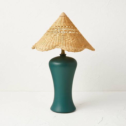 Ceramic Table Lamp with Tapered Shade Green (Includes LED Light Bulb) - Opalhouse™ designed with Jungalow™ - image 1 of 4
