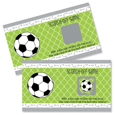 Big Dot of Happiness Goaaal - Soccer - Baby Shower or Birthday Party Game Scratch Off Cards - 22 Count