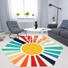 Washable Modern Colorful Rug Non Slip Low Pile Rug Soft Sun Accent Throw Floor Cover Foldable Indoor Carpet for Living Room Bedroom Playroom - 4 of 4