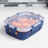 Michael Graves Design Rectangle Large 35 Ounce High Borosilicate Glass Food Storage Container with Plastic Lid, Indigo - image 3 of 4