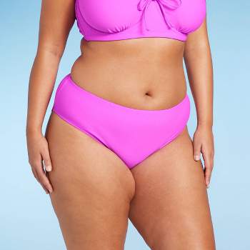Women's Mid-Rise Full Coverage Bikini Bottom - Wild Fable™ Pink X