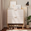 Mshliw 31.5 Inch Nordic Style Shoe Storage Cabinet with 2 Flip Drawers Freestanding Narrow Shoe Rack with Solid Wood Legs for Entryway - 4 of 4