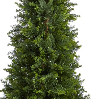 5.5' Green Plastic Cypress Cone Topiary Artificial Tree