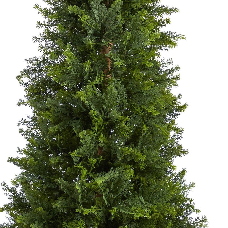 5.5&#39; Indoor/Outdoor Cypress Cone Topiary Artificial Tree - Nearly Natural, 4 of 7
