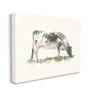 Stupell Industries Grazing Farm Cattle Neutral Cow Field Watercolor