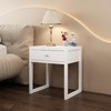 Gulches Modern White Minimalist Nightstand with Drawer - Compact End Table, Wood Knob, MDF Construction, Easy Assembly - 4 of 4