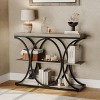 3-Tier Industrial Entryway Table with Semicircular Metal Frame, Open Shelf Console Sofa Table for Living Room, Hallway, Foyer Storage Accent Table - 4 of 4