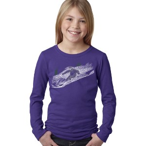 LA Pop Art Girl's Word Art Long Sleeve - Ski - 1 of 4