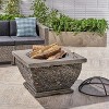 VYNXARIA 32" Light-Weight Concrete Wood Burning Square Fire Pit, Gray - 2 of 4