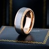 Jewelry Avalanche 8mm Beveled Rose Gold & Gunmetal IP Tungsten Carbide Mens Wedding Band - 2 of 4