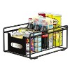 LunaLulinlk Simple Pull Out Cabinet Sliding Basket, 1-Tier Under Sink Organizer and Storage for Kitchen, Pantry, Bathroom, Black - 3 of 4