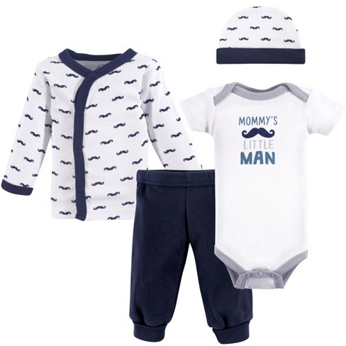 Luvable Friends Baby Boy Cotton Preemie Layette Set, Mustache, Preemie ...