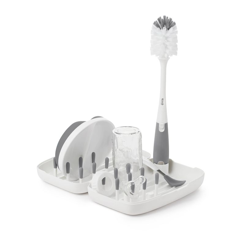 OXO Tot On-The-Go Drying Rack with Bottle Brush - Gray, 1 of 9