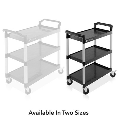 Jubilee 3-Tier Black and Silver Utility Service Cart with Wheels