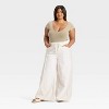 Women's High-Rise Drawstring Wide Leg Relaxed Fit Beach Pants - Universal Thread™ - 3 of 3