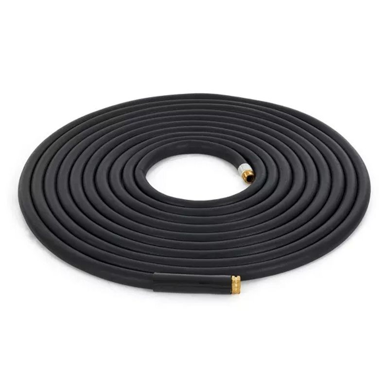 Apache 98108809 100 Foot Industrial Rubber Garden Water Hose with Heavy Duty MGHT x FGHT Brass Fittings and 1 Bend Restrictor, Black, 2 of 4