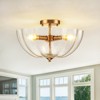 LLHZSY Modern Ceiling Light Semi Flush-Mount Fixture 15 9/10" Brass Bubble Clear Glass for Bedroom Kitchen Living Room - 2 of 4