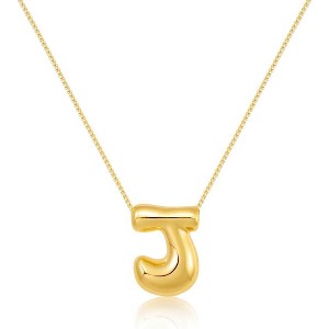 Bubble Initial Necklace Gold Plated Balloon Charm Birthday Gift - 1 of 4