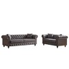 113'' Tech Fabric Chesterfield 3+2 Seater Sofa Set with Rolled Arms, Tufted Buttons and Wooden Legs - 3 of 4
