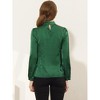 INSPIRE CHIC Women's Work Office Keyhole Elegant Mock Neck Long Sleeve Satin Blouse - 4 of 4